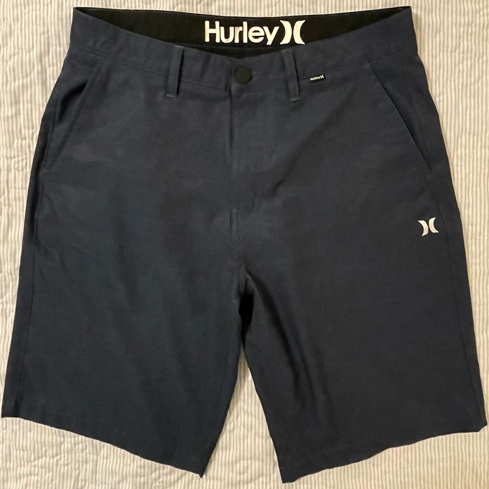 Men’s Hurley Navy Blue Hybrid Walk Shorts Quick Dry with Mesh Pockets Size 32